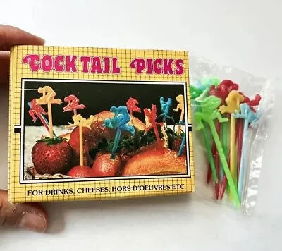 NIB Naughty Pick Cocktail Olive Stick Drink Bar Party Favors Vtg Hong Kong Lot • $44