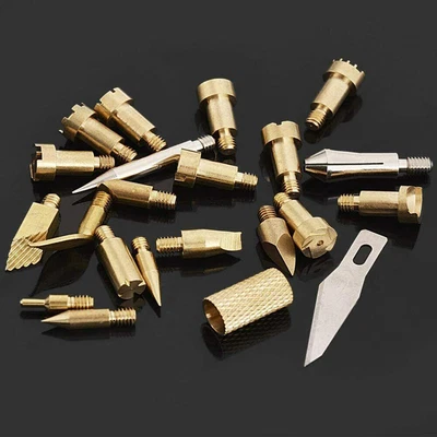 $13.25 • Buy 22pcs Pyrography Wood Burning Tips Carving Iron Burner Soldering Embossing Kits
