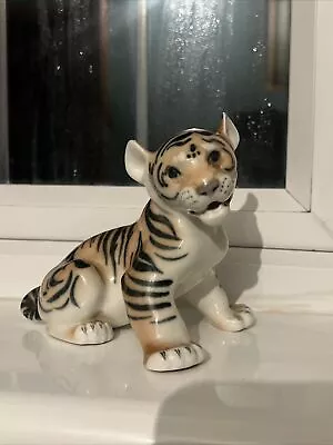 Lomonosov Porcelain Tiger Cub Figurine Made In USSR-13 Cm • £10