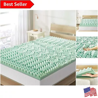 Luxury 1.5-Inch Memory Foam Full Mattress Topper - 5-Zone Aloe Vera Cooling Pad • $54.99