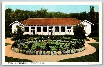 Mankato Minnesota~Sibley Park Pavilion~Garden Pond~1920s Postcard • $8.99