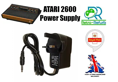 ATARI 2600 Woody Power Supply UK Plug - 9V 1A AC DC • £9.29