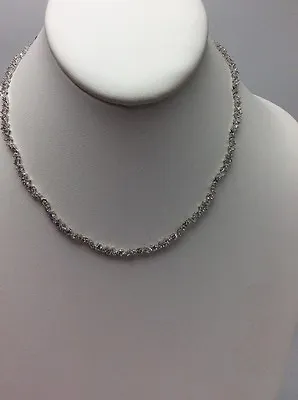 $99.99 • Buy $195 Nadri Silver Tone Cubic Zirconia All Around Necklace #238