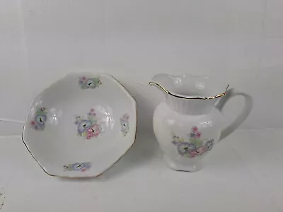 £14.99 • Buy Vintage Maryleigh Pottery Wash Bowl And Jug Pitcher Small White Floral Design