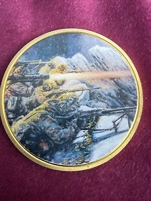 FALKLANDS WAR 45mm 24K GOLD PLATED COLOUR PROOF MEDAL BATTLE OF MOUNT TUMBLEDOWN • £8.99