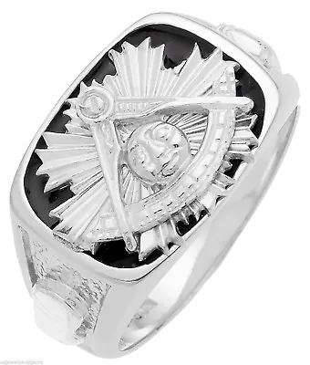 Silver Gold Masonic Freemason Mason Past Master Ring • $233.99