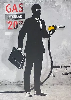 HIJACK Mr.Brainwash Son Hijack - Fuel-ish Spending (yellow) Hand Signed Graffiti • $1750