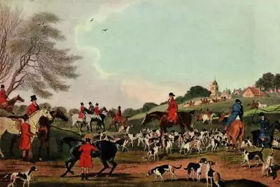 Vintage Fox Hunting Sporting Print  Setting Out  By James Pollard Horses Dogs • £21.97