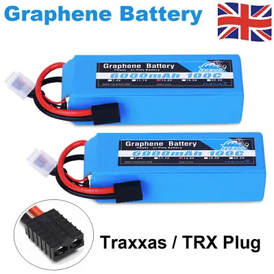 2x Yowoo 4S 14.8V 6000mAh 100C TRX Graphene Lipo Battery For RC Buggy Car Truck • £114.99