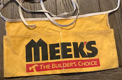 Meeks Lumber Hardware Apron Yellow Canvas Nail Work • $4.99