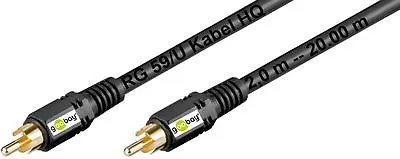 Goobay® RCA Cable Subwoofer Cable HQ Cable A/V Gold Contacts 2x RCA Male • $10.11