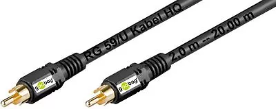 Goobay® RCA Cable Subwoofer Cable HQ Cable A/V Gold Contacts RCA Male RG59 • $18.10