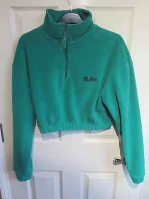 Womens Urban Outfitters Iets Frans Green Zipped Fleece Crop Top - Size Small • £7.45