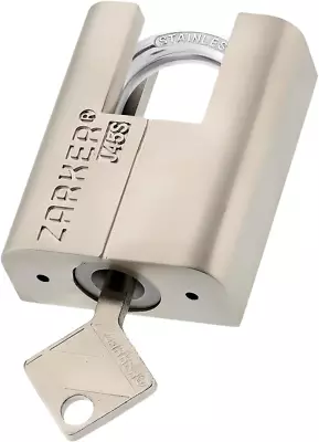 Keyed Padlock Heavy Duty Stainless Steel Shackle Lock Waterproof And Rustproof • $25.19