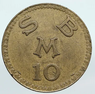 1910-20 MONACO Casino Chip CERCEL DES ENTRANGERS Old 10 Franc Medal Coin I90596 • $238.80