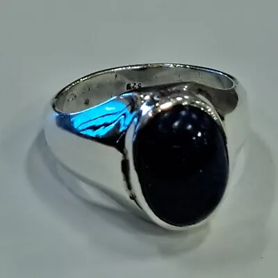 Excellent Vintage 925 Sterling Silver Lapis Lazuli Mens Ring Sz 10.5 • $85