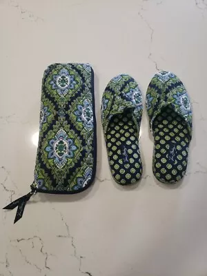 Vera Bradley Cambridge Print Quilted Slippers Large Travel Case Bag • $24