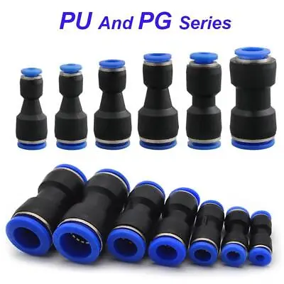 £4.38 • Buy 10Pcs I Type PU/PG Straight Push Gas Quick Fittings 4 Mm-16 Mm Plastic Connector