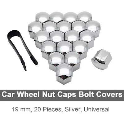 19mm Chrome Car Wheel Nut Bolt Covers Caps Bolt Rims Auto Hub Screw Cover New • $22.99