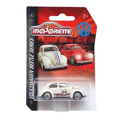 Majorette Volkswagen VW Beetle # 64 White Vintage Diecast Car - 2019 Rare • $10