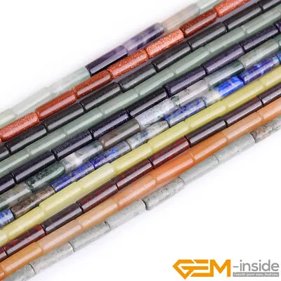 $5.60 • Buy Wholesale 4x12mm Natural Assorted Stones Column Tube Beads For Jewelry Making