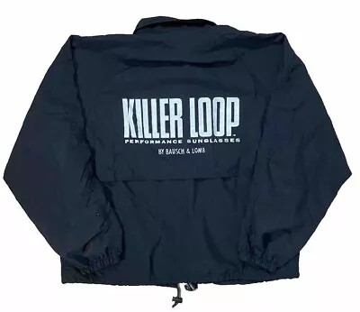 VTG Killer Loop Sunglasses Windbreaker Zip Bausch & Lomb Black Light Sz L/XL • $36.95