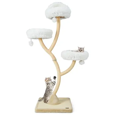 4-Layer Cat Tree Climbing Tower Sisal Scratching Posts & Board Activity Center • £109.95