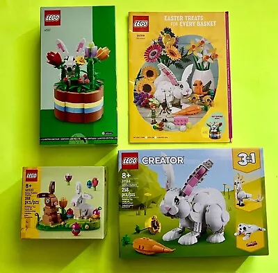 $54.85 • Buy Lot LEGO FLOWER POT EASTER BASKET 40587 BUNNY RABBITS DISPLAY 40523 WHITE 31133