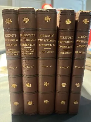 Lot Of 5 Ellicott's New Testament Commentary Volumes 5 7 9 10 & 12 • $118.95