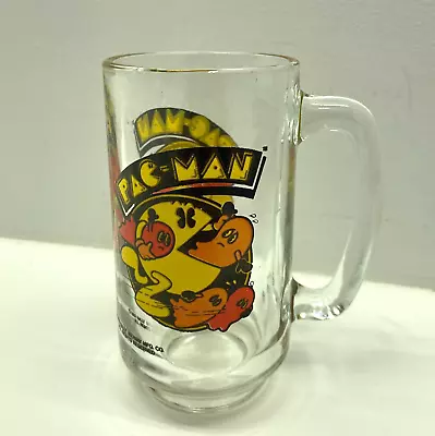 Pac-Man Bally Midway 1982 Handled Clear Glass Mug • $13.50