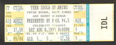 Teen Idols Davy Jones Peter Noone Concert Ticket Not Stub Phoenix Az 8/8/99 • $24.99