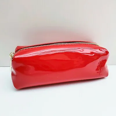 YSL Beauty Red Patent Leather Makeup Cosmetic Bag / Pouch / Brush Case NEW • $19.95