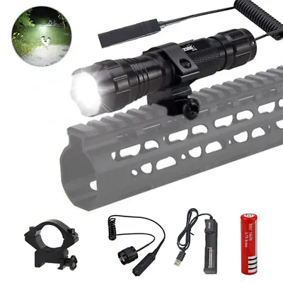 90000LM Tactical Gun Flashlight Picatinny Rail Mount Switch For Hunting Shooting • $15.99