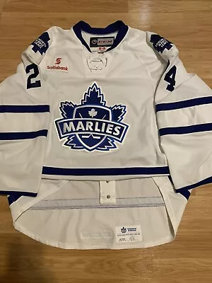 Game Worn Devane Toronto Marlies 2014-15 AHL Maple Leafs Hockey Jersey White 58 • $205