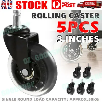 $21.88 • Buy 5pcs Rollerblade Office Desk Chair Wheels Replacement Rolling Caster Grip Ring 
