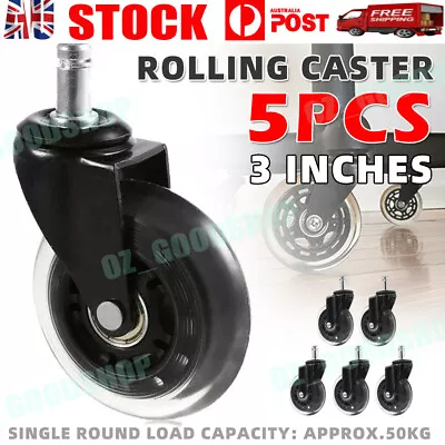 $21.88 • Buy 5pcs Rollerblade Office Desk Chair Wheels Replacement Rolling Caster Grip Ring 