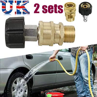 M22-14 To 3/8  Quick Release Connector Hose Adapter Pressure Washer Coupling X2 • £9.99