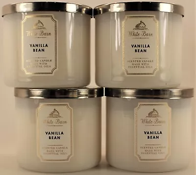 QTY 4 X Bath & Body Works VANILLA BEAN 3 Wick 14.5Oz  Scented Candle Lot • $64.97