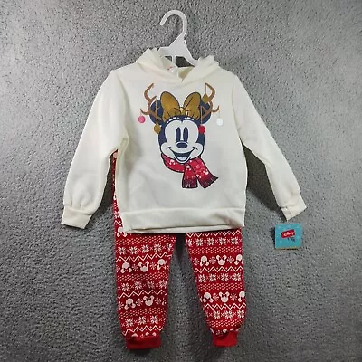 Disney Minnie Mouse Holiday Reindeer Sweatshirt & Leggings Set Toddler Girls 3t • $19.99