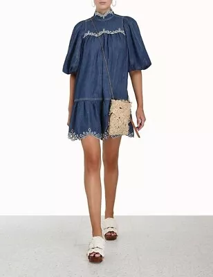 BNWT Zimmermann Laurel Scallop Mini Dress Size 1 • $275