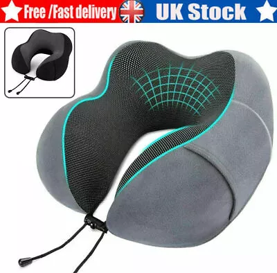 Memory Foam U Shaped Travel Pillow Neck Support Soft Head Rest Car Plane Cushion • £7.99