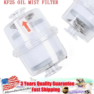 $50 • Buy 1x Oil Mist Filter Transparent Vacuum Pump Exhaust Fume Separator KF25 Interface