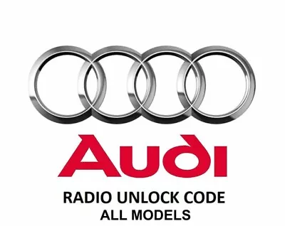 VW AUDI Original Radio Code - ALL MODELS %100 GUARANTEE ALL AUDI Radio Models • $5.15