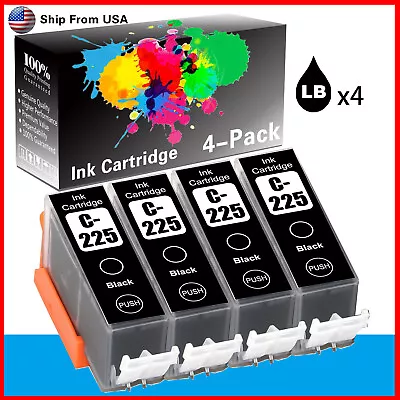 4PK PGI225 PGI-225 Ink Cartridge Black For MG5220 MG5320 MX712 MX882 Printer • $6.16