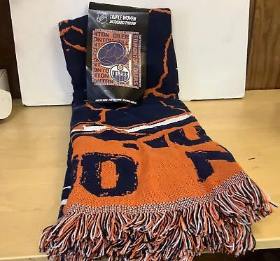 NHL Edmonton Oilers Triple Woven Jacquard Throw 46” X 59” • $19.99