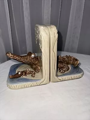 Quon Quon Japan Vintage Book Ends Crocodile Alligator • $25