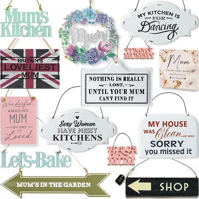 MUM HANGING Home Décor Hanger Plaque Sign Birthday Christmas Mother's Day Gift • £2.90