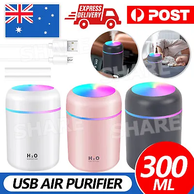 $14.95 • Buy USB Car Air Purifier Diffuser Aroma Oil Humidifier Mist Led Night Light Home NEW