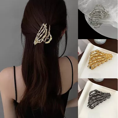 Metal Skeleton Hand Bone Hair Clip Halloween Party Hairpin Goth Punk Headwear • $1.28