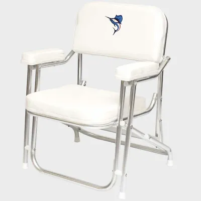 Wise Boat Folding Deck Chair 3319-7841 | White W/ Sportfish • $241.14